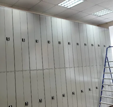 Закрытое хранение гербария в стеллажах с ячейками и дверями